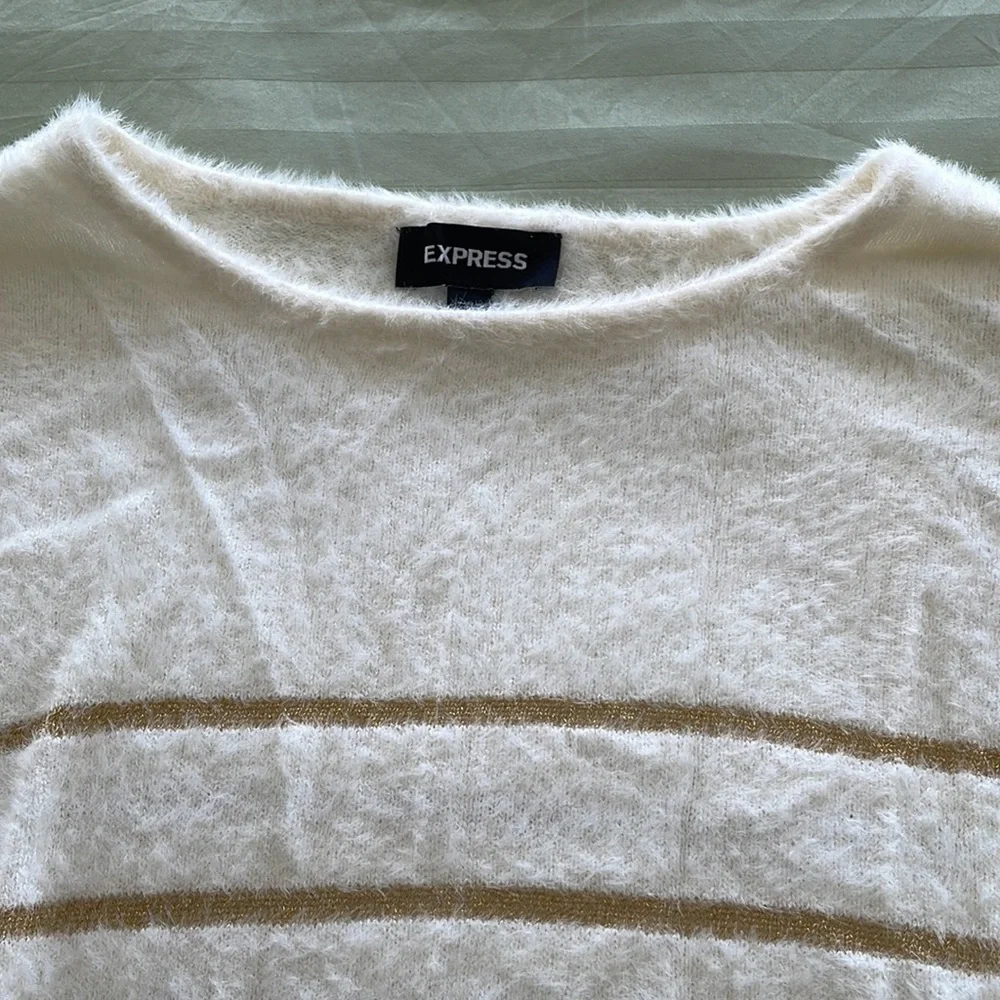 Express Cream & Gold Sweater - Picture 3 of 4